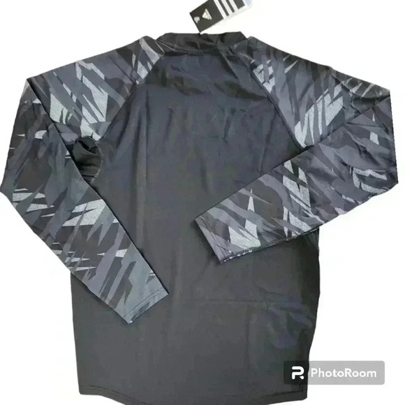 Adidas Techfit climacool black patterned compression workout gym LS shirt XL/2XL - Picture 2 of 7